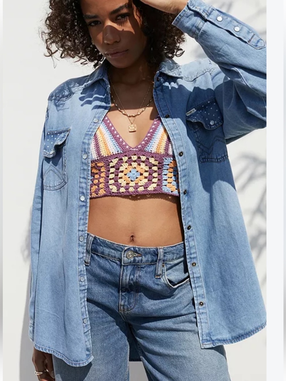 Women’s wrangler for billabong denim shirt S